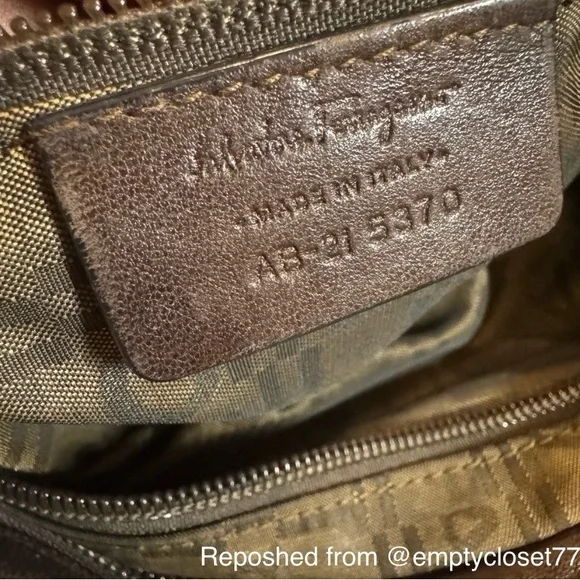 Salvatore Ferragamo Gancini Satchel in Brown Leather - Picture 5 of 16